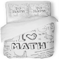 Posteljina grafička grafika matematičkih formula izvučenih sa doodle stilom bijela algebra ljubavna