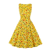 Žene printiraju haljine bez rukava ljeto retro stil haljina Formalna špageta haljina za remen cvjetne rub haljine maturalne haljine