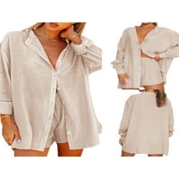 Hirigin ženske ljetne ležerne odjeće postavljeno majica kratkih rukava s kratkim rukavima TOP TOP COADCON