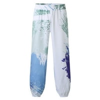 Uorcsa Cargo Cvjetni ispisani labavi Ležerne prilike Duge modne vanjske sportove Muške hlače bijele