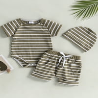 Mubineo baby Boys Ljetni romper Set Striped kratkih rukava i elastične ležerne hlače