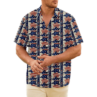 4. jula muška havajska majica SAD Nacionalna zastava Grafički izrez Odjeća odjeća ovratnik 3D Print