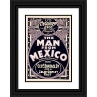 S. Štampanje Co. Crni ukrašeni uokvireni dvostruki matted muzej umjetničko otisak pod nazivom: čovjek iz Meksika