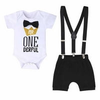 Baby Boy First Rođendan Outfit Boys Rođendan GENTLEMAN SHORTS Outfits Romper Letter za bebe Boys Outfits