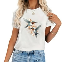 HummingBirds Funny ptice Ljubav poklon Moderan ženski grafički majica - ljetni vrhovi kratkih rukava