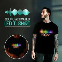 Polo košulje za muškarce DISHO DJ zvuk aktivirano LED svjetlo gore i dolje bljesak užarenom majicom