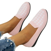 Retro modni klizanje na mrežice casual cipele za žene prozračne hajdstooth otisnute neklizajuće ravne