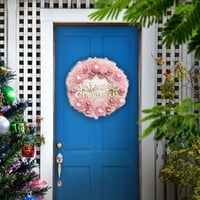 Zimski jasminski božićni vijenci za ulazna vrata sa sretnim božićnim potpisom za odmor vijenac od vijeka
