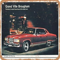 Metalni znak - Pontiac Grand Ville Brougham vrata Hardtop limuzina Vintage ad - Vintage Rusty Look