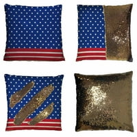 Američka zastava zvijezde 4. jula Dan neovisnosti Reverzibilni sirena Custun Cover Cover Home Decor