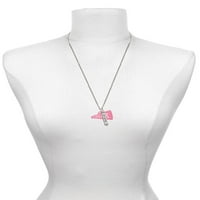 Delight nakit akril 1,25 ružičasti veseli megaphone silvertene neustrašive barm ogrlice, 23