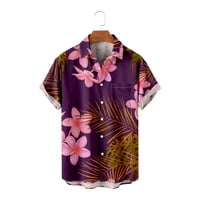 Havajski ljetni flamingo cvjetni havaji tiskali su muške košulje, redovne fit, kratki rukav