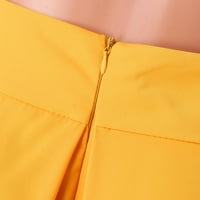 Puawkoer ženski veliki džep u boji u boji visoki struk OL polovica suknja nagnuta suknja odjeća obuća