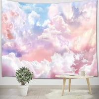 NOSBEI PINK Cloud Tapistry Colorful Sažetak Oblaci Prirodni pejzažni tanjurni zidovi Viseći za spavaću sobu Dnevni boravak Teen Dorm Indie Decor pokrivač pokrivač