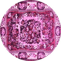 Ahgly Company u zatvorenom okrugu Perzijske ružičaste tradicionalne prostirke, 8 'runda