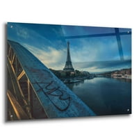 Epic Art 'Plavi Eiffelov toranj' od Sebastien Lory, akrilna staklena zida Art, 36 x24
