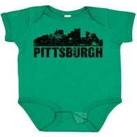 Inktastic Pittsburgh Skyline Grunge Poklon Baby Boy ili Baby Girl Bodysuit