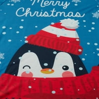 Božićna porodica Pajamas Podudaranje set pisma Dugih rukava Majica Penguin Sning Sning Hlače za spavanje Salona salon