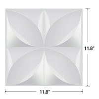 Pločice 3D zidne ploče 12in Bijeli dijamantni zidni dekor PVC Flower Teksturirani zidni paneli Sq Ft