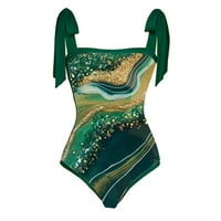 Korut za kupaći kostim za žene za oblaganje Žene One kupaće kostim guranje Tummy Control Monokini kupaći odijela, zelena l