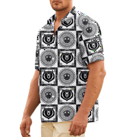 Etničke obrasce teme majice modni modni gumb dolje za ljeto sa džepom prsa