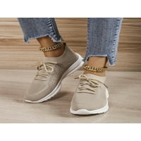 Zodanni žene stanovi pletene patike gornje čarape čipke ubrzave casual cipele trčanje pješačke cipele