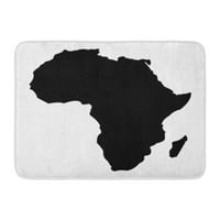 Oblik bijeli obrisi Detaljna karta Afrika kontinenta u crnom siluetu Madagaskar apstraktna prostirka vrata vrata 23.6x