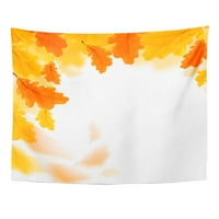Narančasta listova jeseni lišće preko bijelog crvenog prostora Tekst Sažetak zidne umjetnosti Viseći tapiserija Domaći dekor za dnevnu sobu spavaonice spavaće sobe