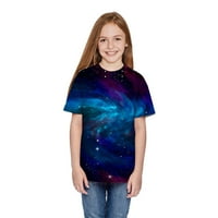 Djeca Teen Kids Girls Boys Galaxy Print Tops Majica Casual odjeća Plava S