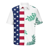Košulje od 4. srpnja za muškarce Dnevne košulje SAD-u Grafičke košulje Američka vintage ovratnik Havajska majica džepa Cardigan majica revel kratkih rukava Navy XL