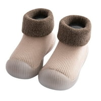 DMQupv unutarnji mekani bebe dječaci gumene cipele Jedino čvrsta mališana dječja pletena čarapa topla
