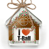 Ornament tiskan jednostrano volim T-Ball Božić Neonblond