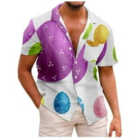 Hanas Fashion Casual Man majice Uskršnji ispisani muški ljetni labavi modni majica s kratkim rukavima