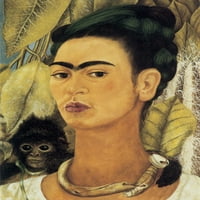Samoportret sa majmunom, Frida Kahlo - platna ili štampana zida Art