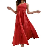 1111Fouron Comfy Fashion Ljeto Žene Duga haljina Ležerne prilike za ljuljanje Pleased midi sundress