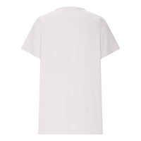 Zodggu ženske pamučne majice za platnene maselijske maselionske košulje ljeto V izrez Tees Comfy labavi Ležerne prilike Svestrane vrhove modni kratki rukav ženski vrhovi bijeli 8