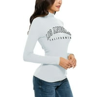 Aaiyomet Bluze za žene modne žene kratkih rukava Crewneck majica labava kratka majica, bijela m