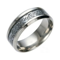 Kayannuo Clearance Titanium čelični zmajski prsten sa srebrnim zlatnim zmajem od nehrđajućeg čelika