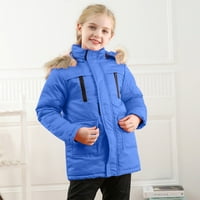 Nove zimske dječje jakne za djecu Dječje dječake Djevojke Zimski zadebljani kaput s džepom s kapuljačom s kapuljačom toddlerom otporna na patentni zatvarač, topla dugačka odjeća