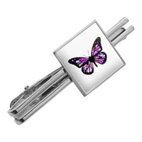Leptir s cvijećem kvadratnih kravata kopča kopča - srebrna ili zlato