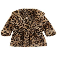 Lisenrain Toddler Baby Girl Boy Flannel Catlobe Kaput Leopard Print Spavaće odjeće