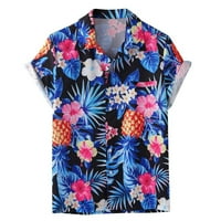 Muška košulja Ležerne prilike modernog labavog fit stila etničkih dugmada Štampanje kratkih vrhova bluza labava rukavica za bluze za muškarce