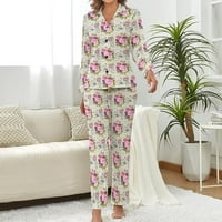 Bicikl sa cvjetnim ženskim pajamam set pajama dolje Spavaće odjeće PJ set Loungewear Noćno odijelo sa džepom