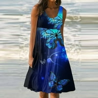 Yubatuo ženske haljine ženske haljine casual leptir print plaža suknja za žene ljetne haljine za žene