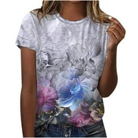 Cofeemo ženske ljetne košulje modne cvjetne tiskane narez na kratkim rukavima s kratkim rukavima Bluze