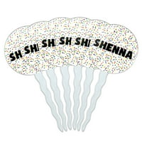 Shenna Cupcake Picks Toppers - set - Mullicolorired Speckles