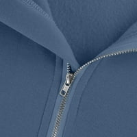 Bluze s dugim rukavima Fragarn za ženska modna kapuljača četvrtina zip dukseva sa džepovima sa labavim duksevima Navy M