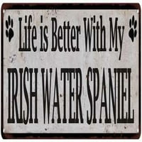 Život je bolji sa mojim irskim španijelom za vodu rustikalni pas 106180060354