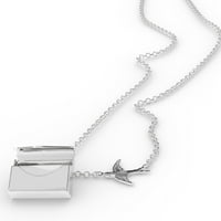 Clatnet ogrlica Klasični dizajn vjerujem u zmajeve u srebrnom koverti Neonblond