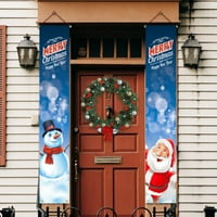 Par božićnih vrata visi božićni transparenci božićni ukrasi